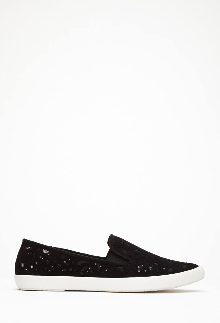 Forever 21 Pointed Cutout Slip-Ons in Black