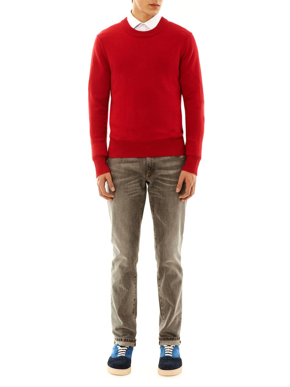 men's red cashmere sweater