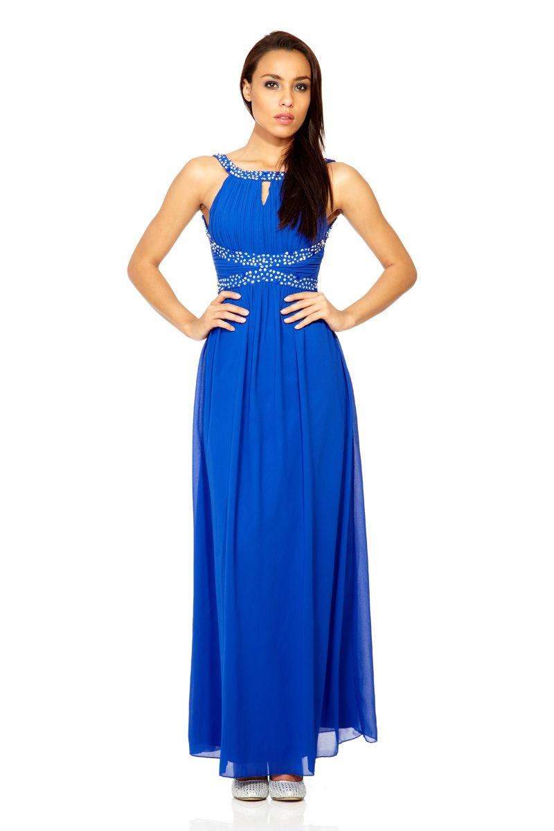 Quiz royal blue chiffon sequin embellished maxi dress Quiz royal blue chiffon sequin embellished maxi dress