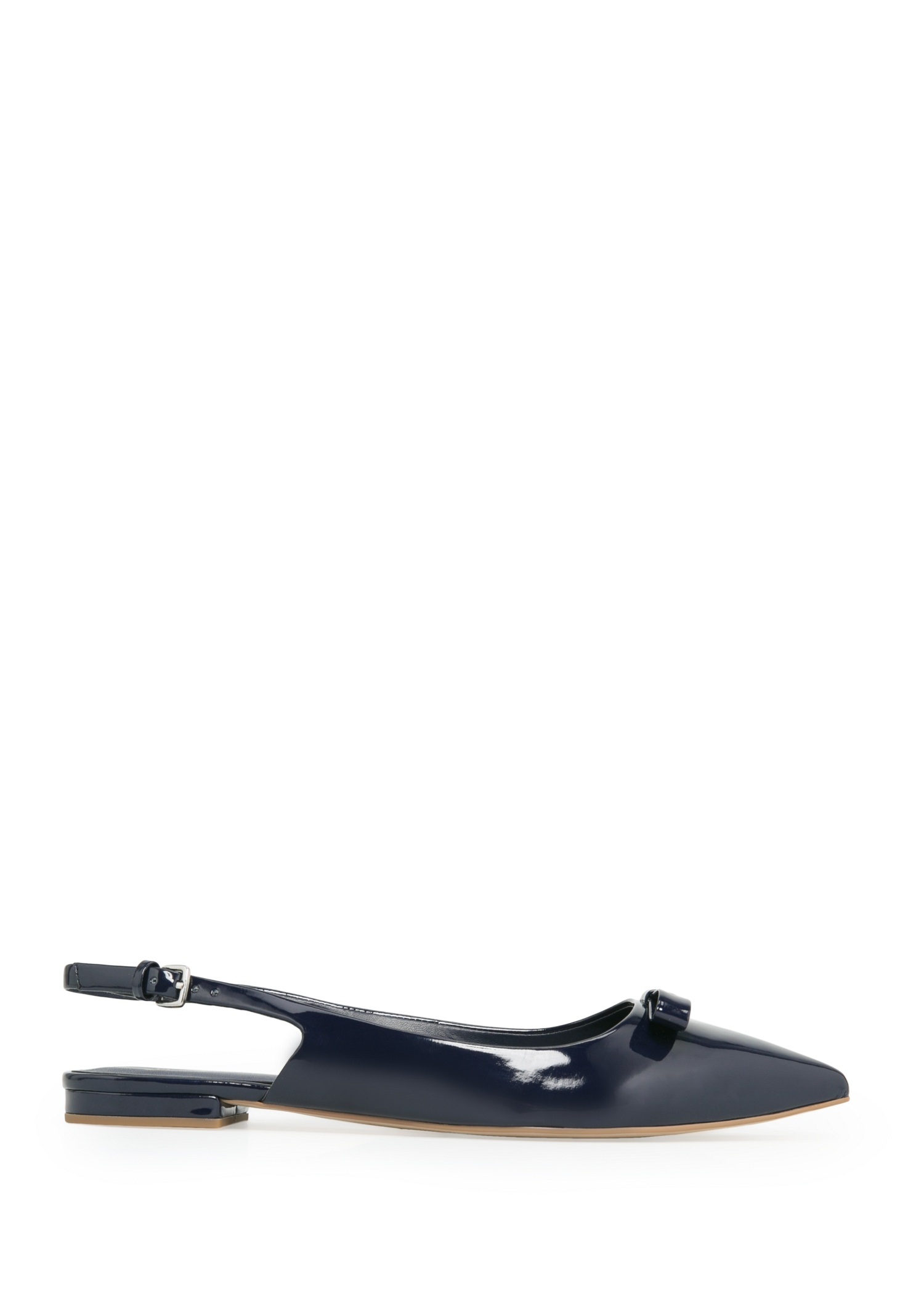 navy blue flat slingbacks