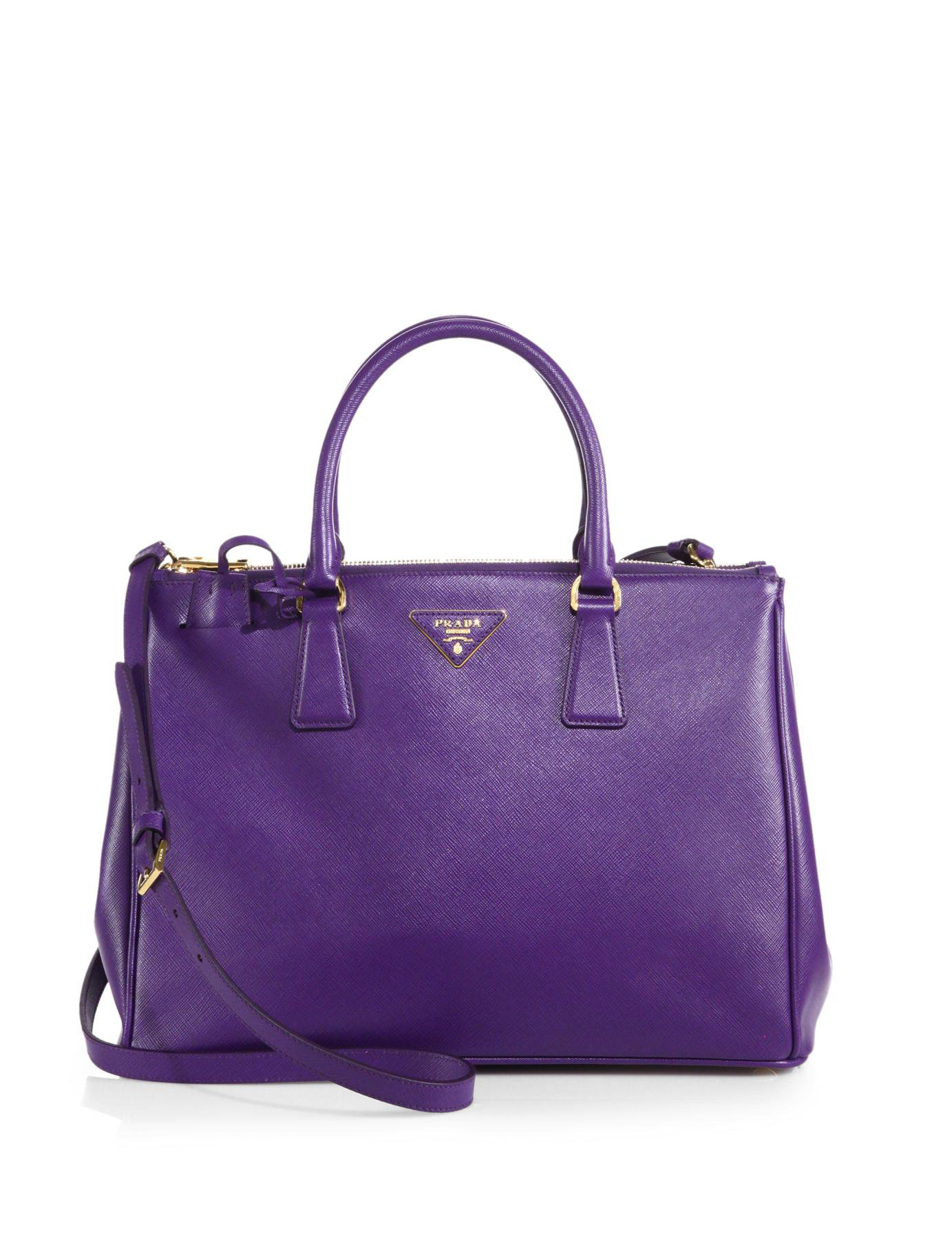 Prada Saffiano Medium Double Zip Top-handle Bag in Pink | Lyst