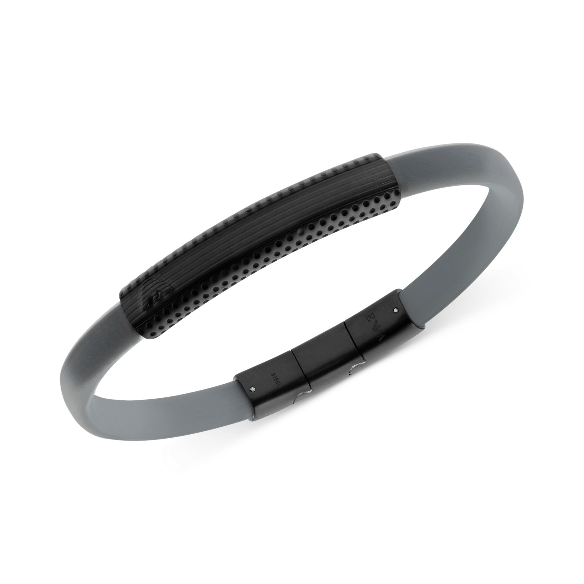 Emporio Armani Stainless Steel And Rubber Men's Bracelet in Gray for Men -  Lyst