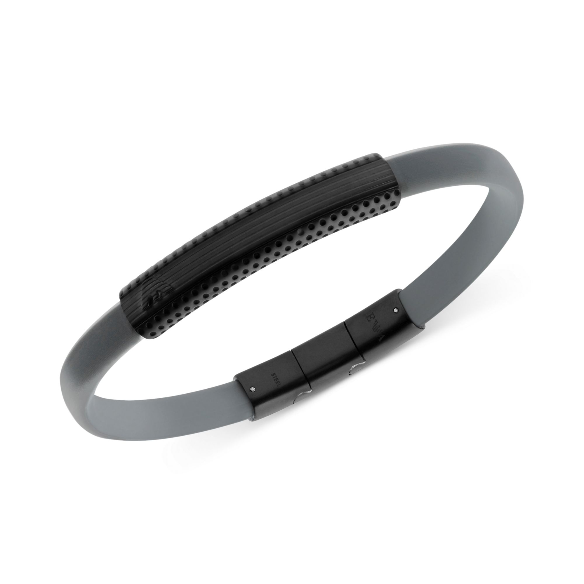 Lyst Emporio Armani Stainless Steel And Rubber Men S Bracelet In Gallery