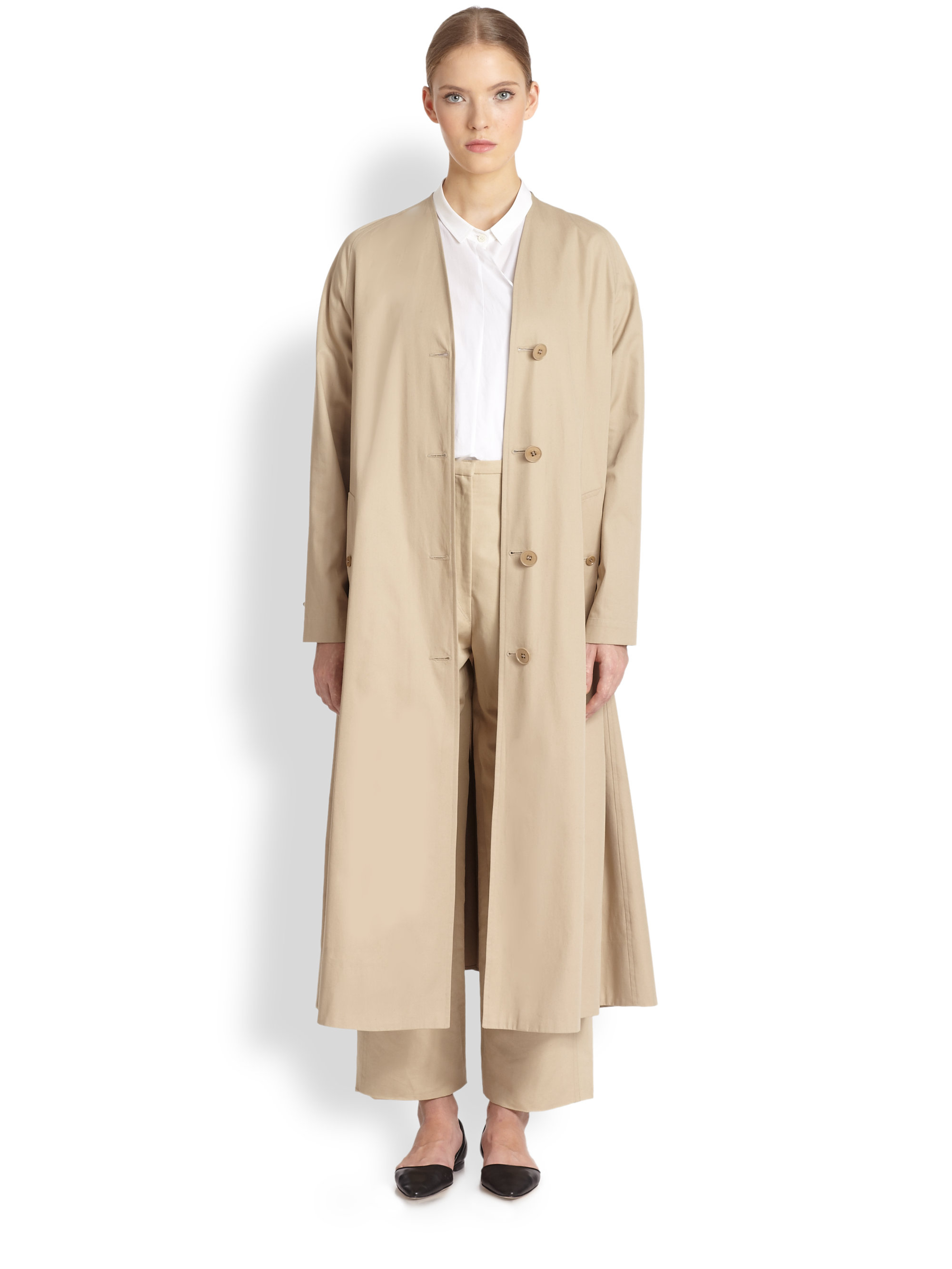 Lyst - Christophe Lemaire Cotton Twill Coat in Natural