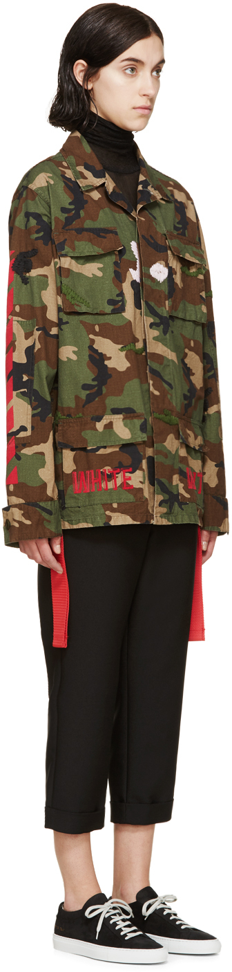 army fatigue off white jacket