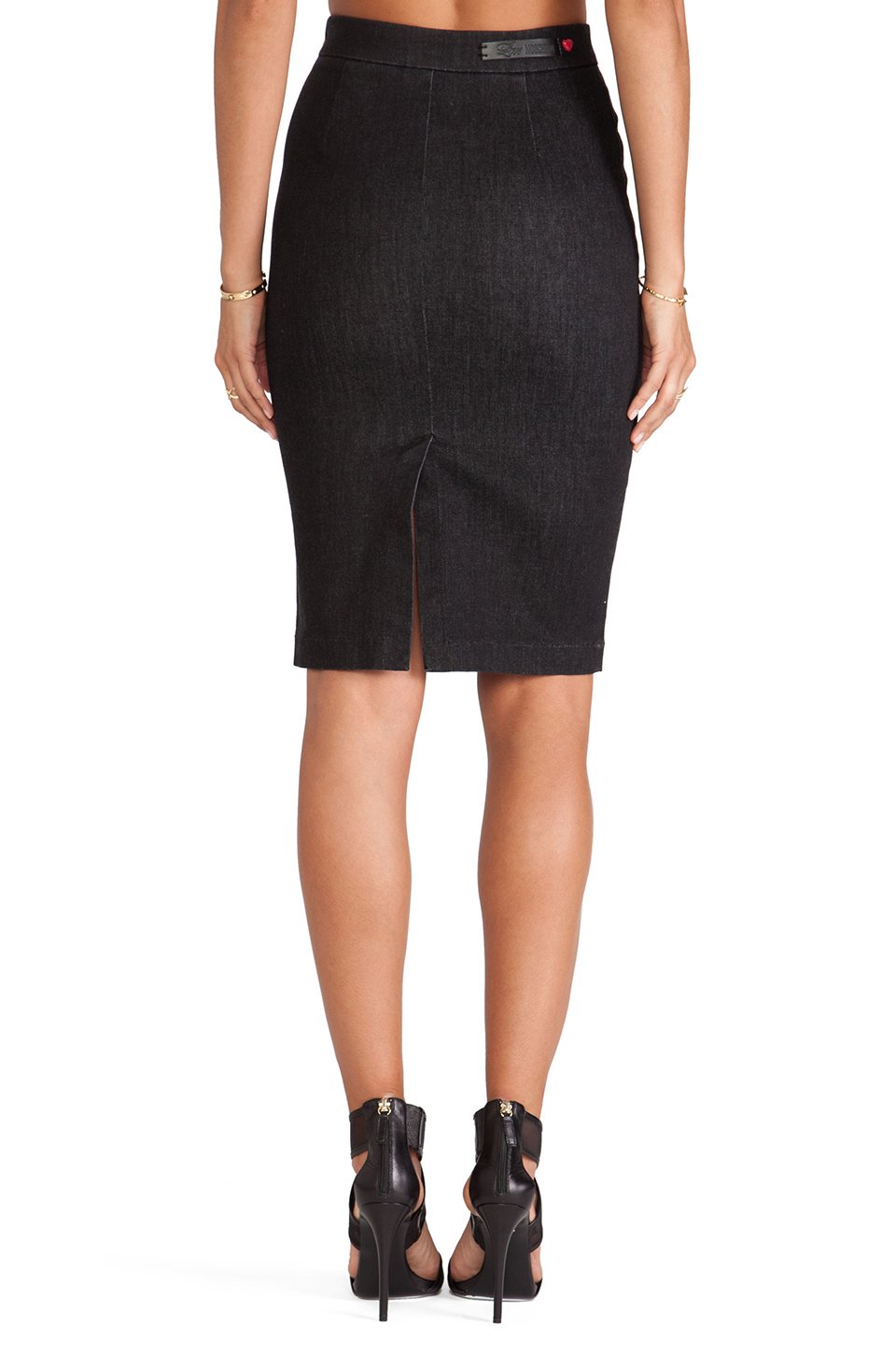 Love Moschino Web Skirt in Black - Lyst