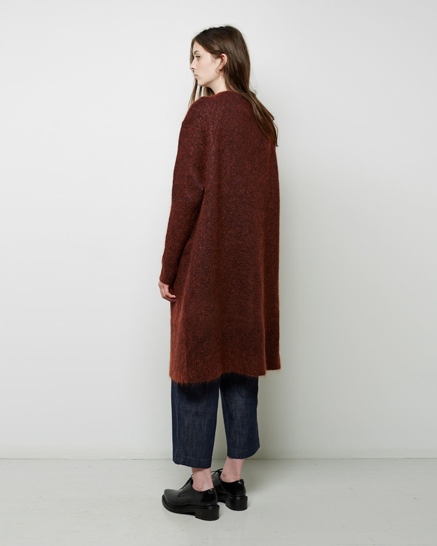 Acne Studios Raya Long Mohair Cardigan in Rust (Brown) - Lyst