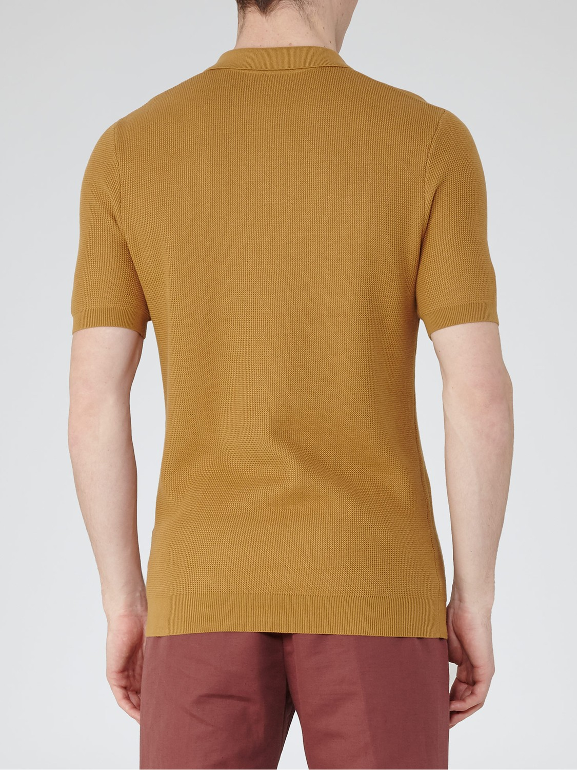 Reiss Cotton Hamish Text Polo Shirt in Mustard (Yellow) for Men Lyst