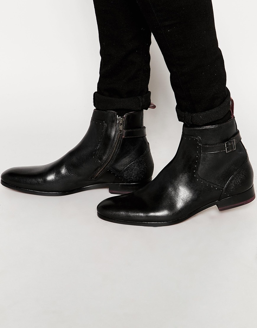 mens buckle chelsea boots