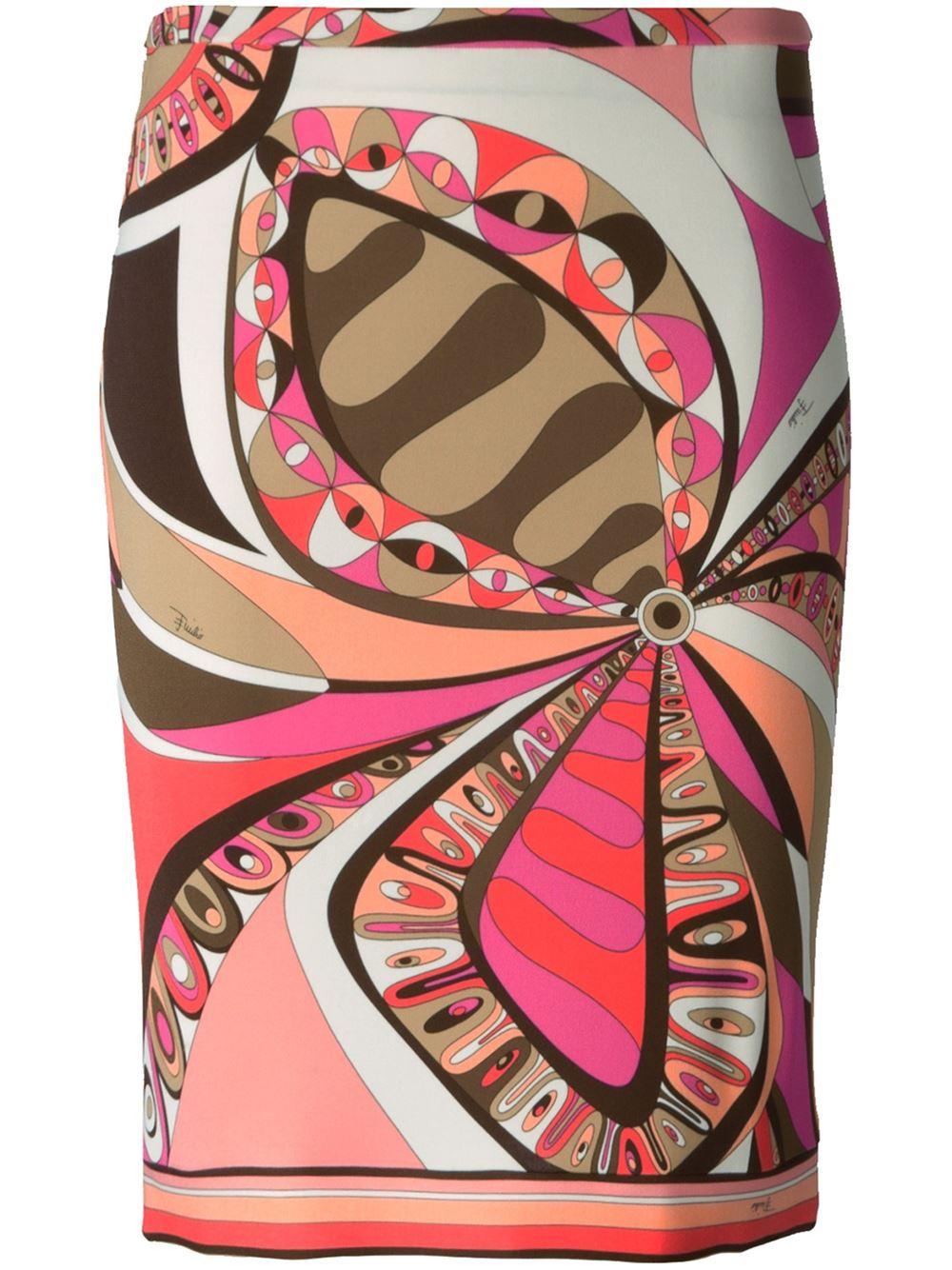 Lyst - Emilio Pucci Printed Skirt in Pink