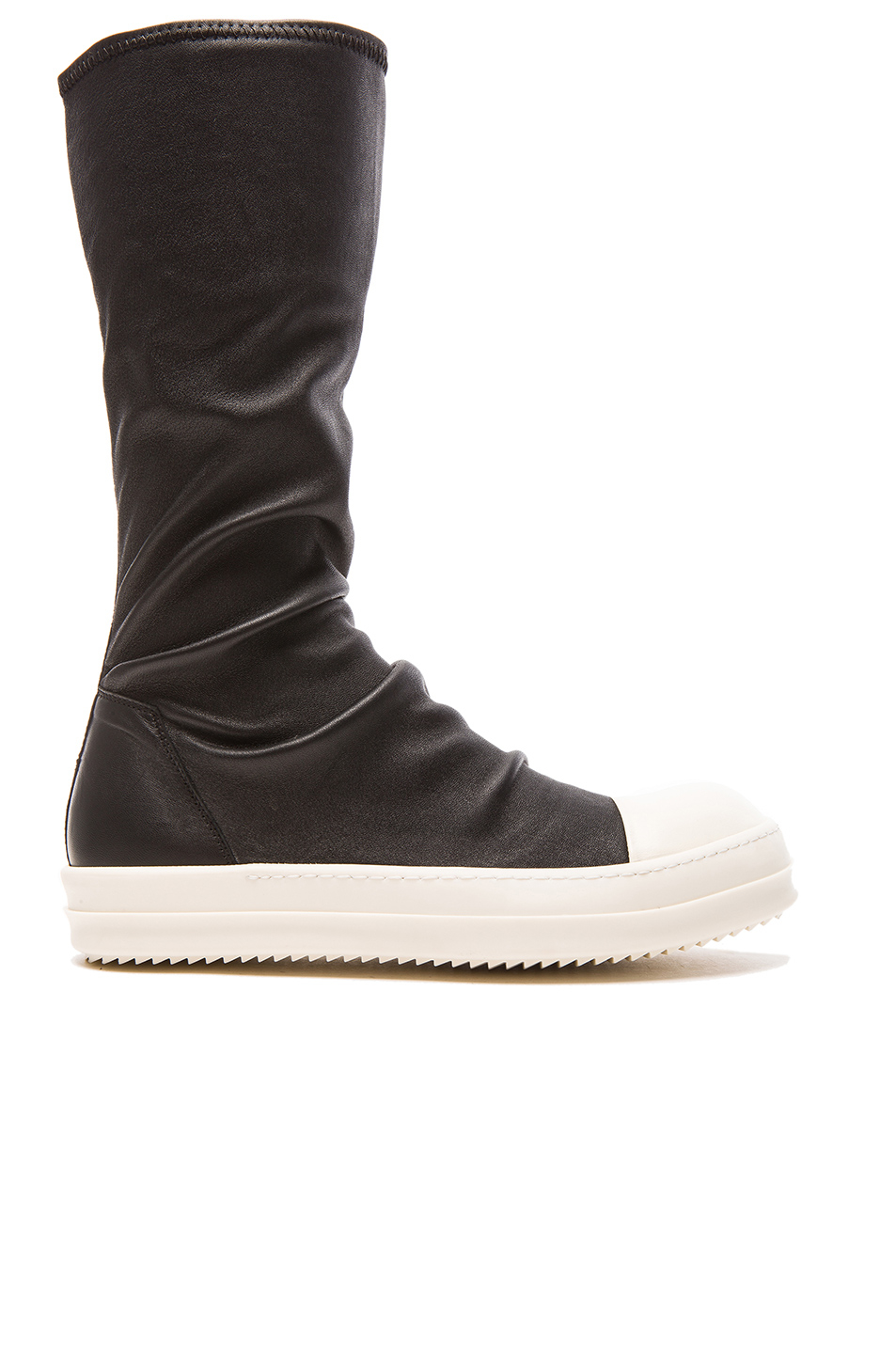 Rick owens Men'S Sock Leather Sneakers in Black | Lyst