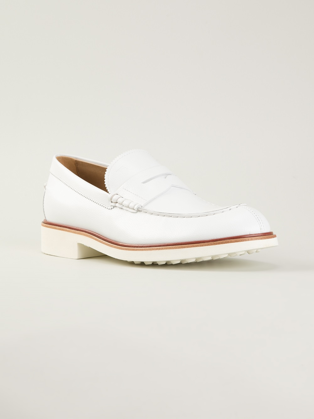 Tod’s Men’s Leather Loafers – White, Size 11 Tod main image 3