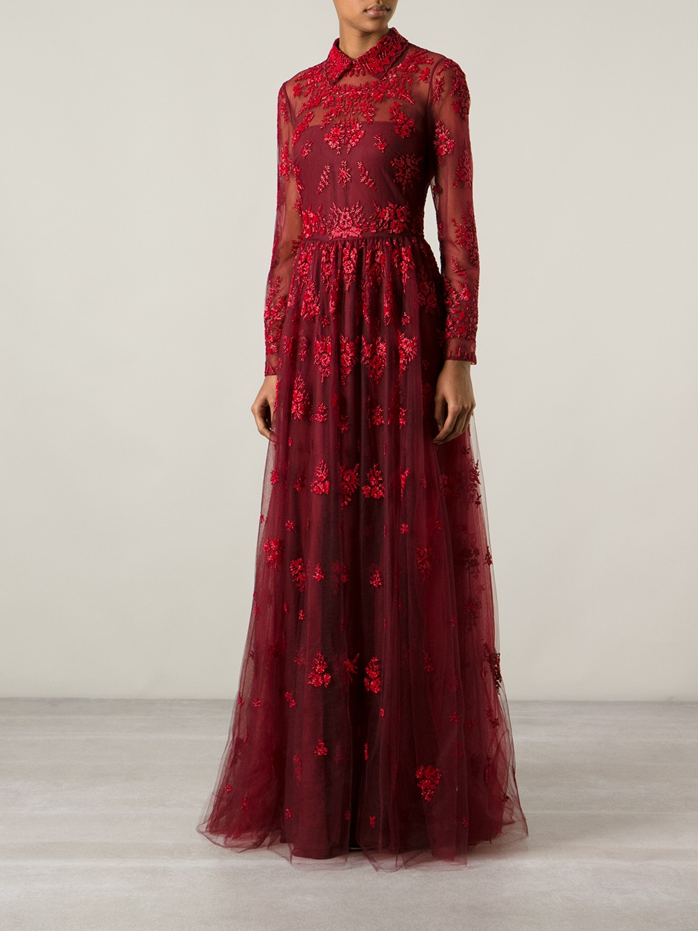Valentino Beaded Evening Dress in Red Lyst