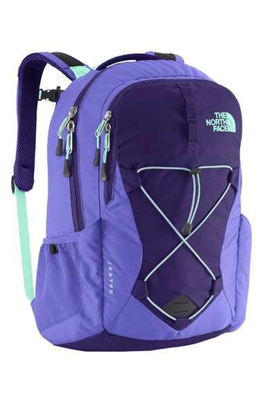 purple north face bag
