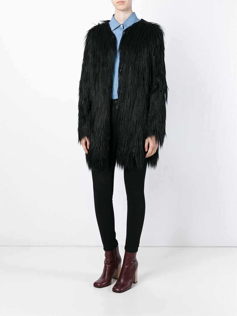 Unreal Fur Faux Gorilla Fur Jacket in Black - Lyst