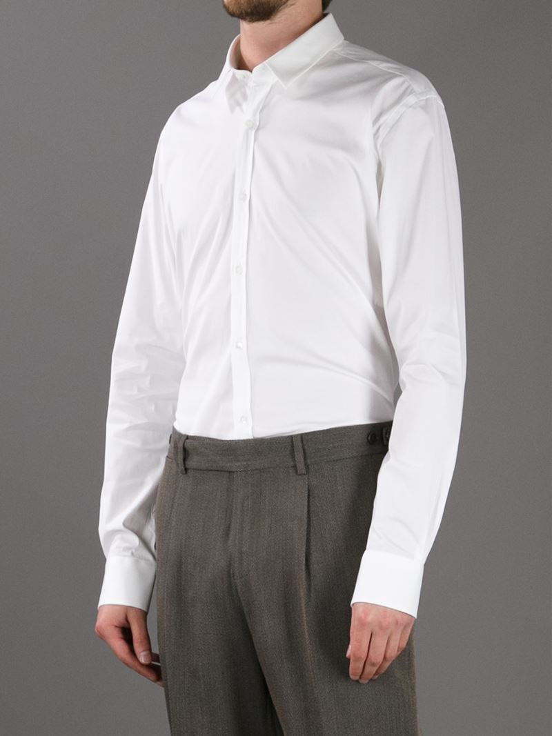 short sleeve white grandad collar shirt