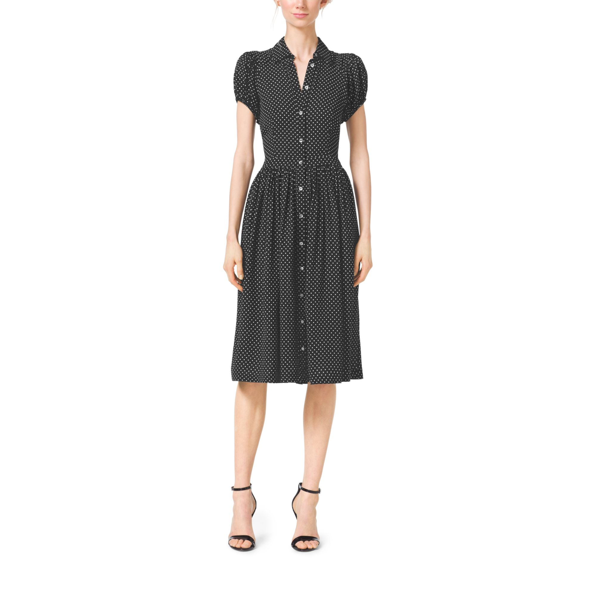 michael kors shirt dress black