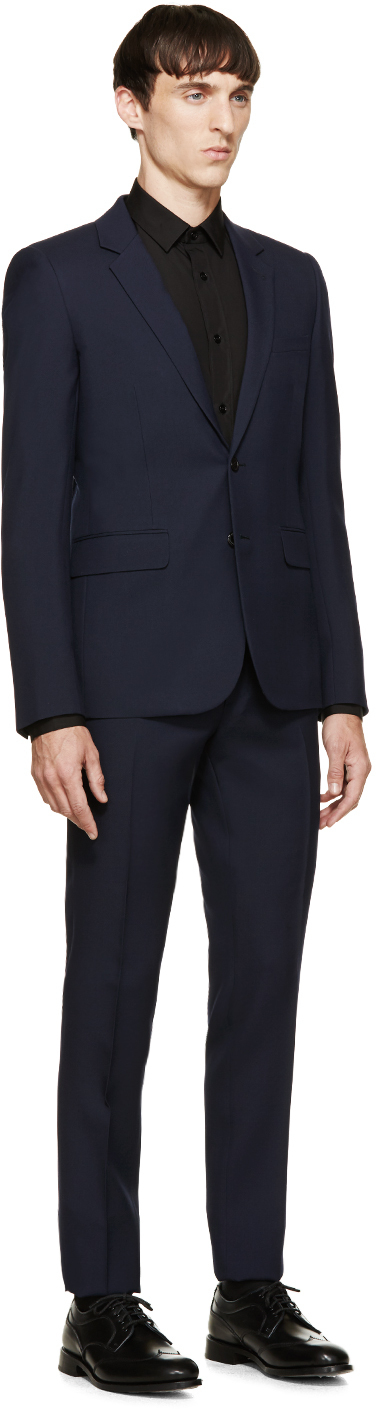 CHARLTON PLEATED NAVY WOOL RICH GABARDINE SUIT – Fletcher Jones Australia