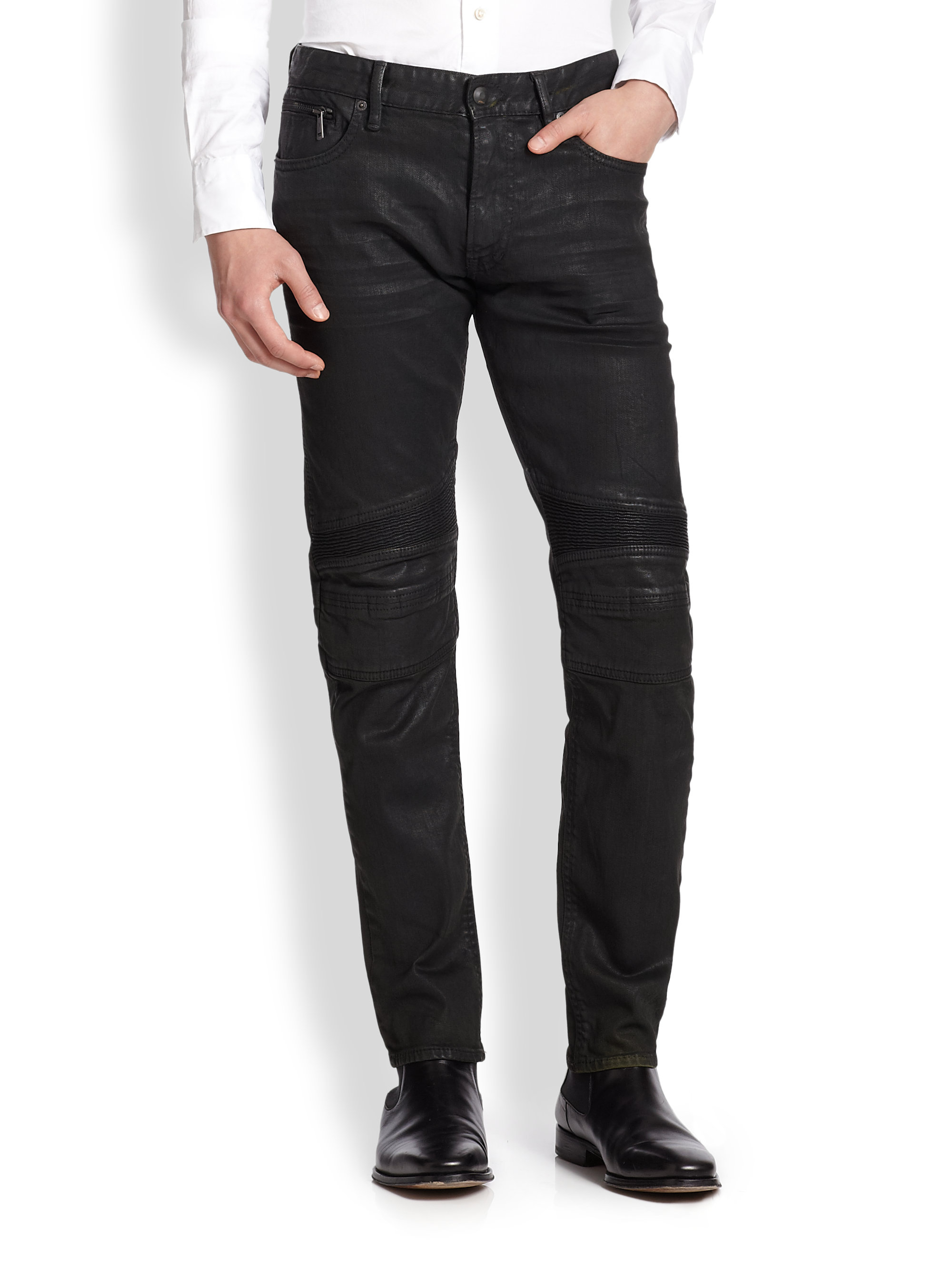 Lyst Ralph Lauren Black Label Piston Moto Jeans in Black for Men