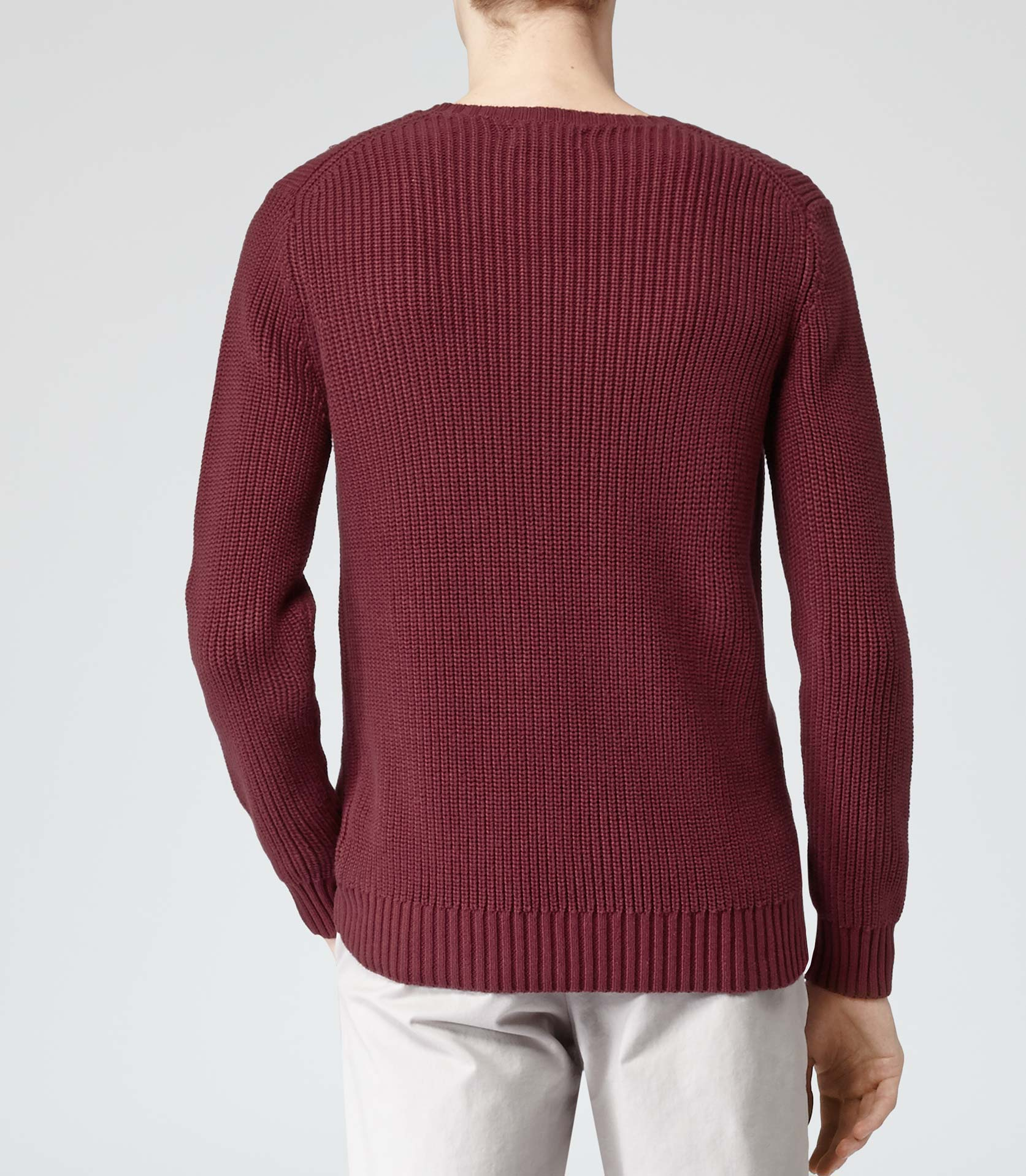 Lyst - Reiss Nerve Ribbed Knit Jumper in Red for Men