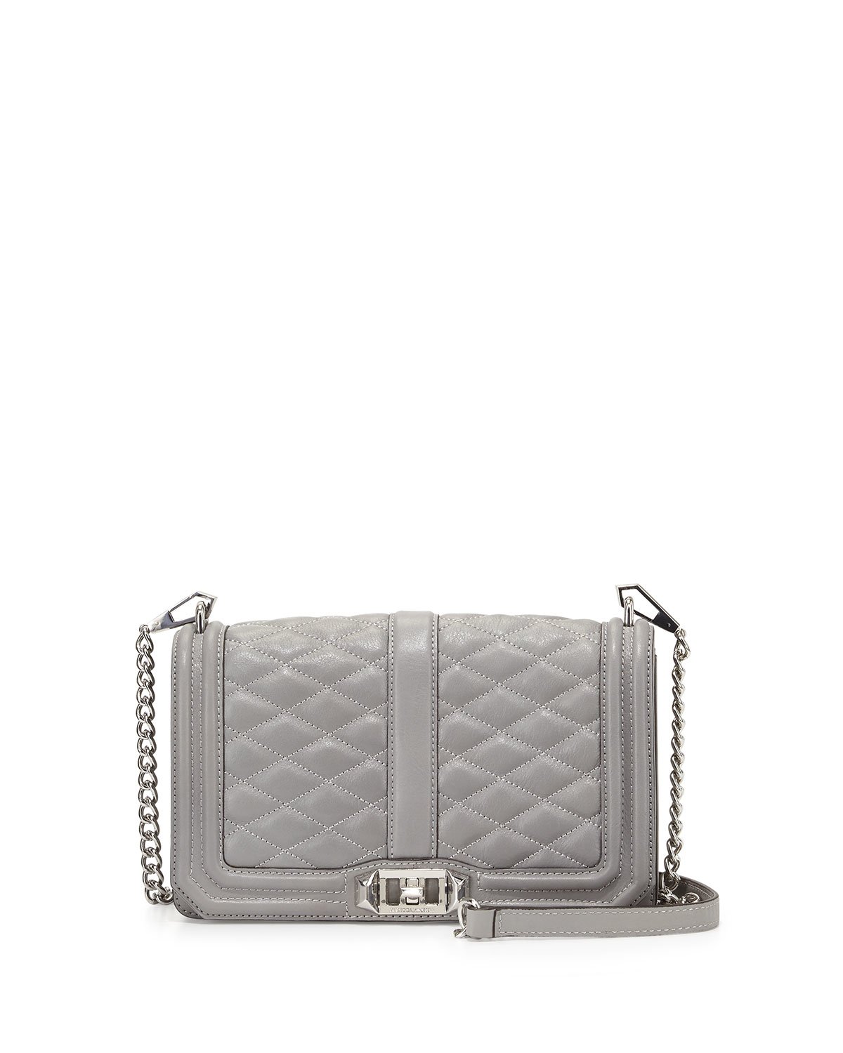 Rebecca minkoff Love Quilted Crossbody Bag in Gray (CHARCOL) | Lyst