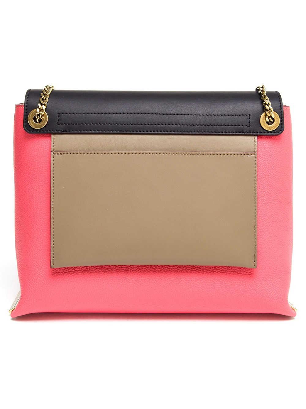 Chlo Clare Contrasting Leather Handbag in Red | Lyst  