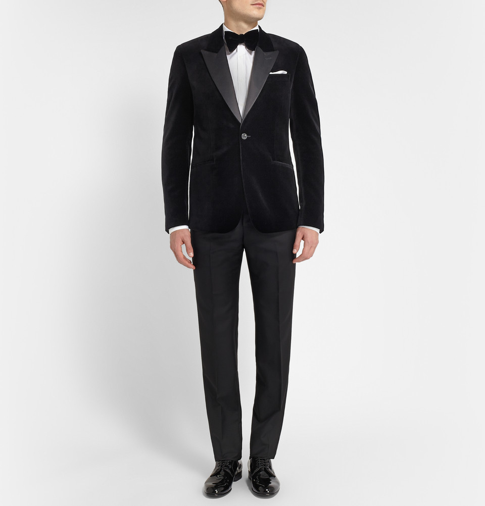 Lyst Alexander Mcqueen Black SlimFit Velvet Tuxedo Jacket in Black
