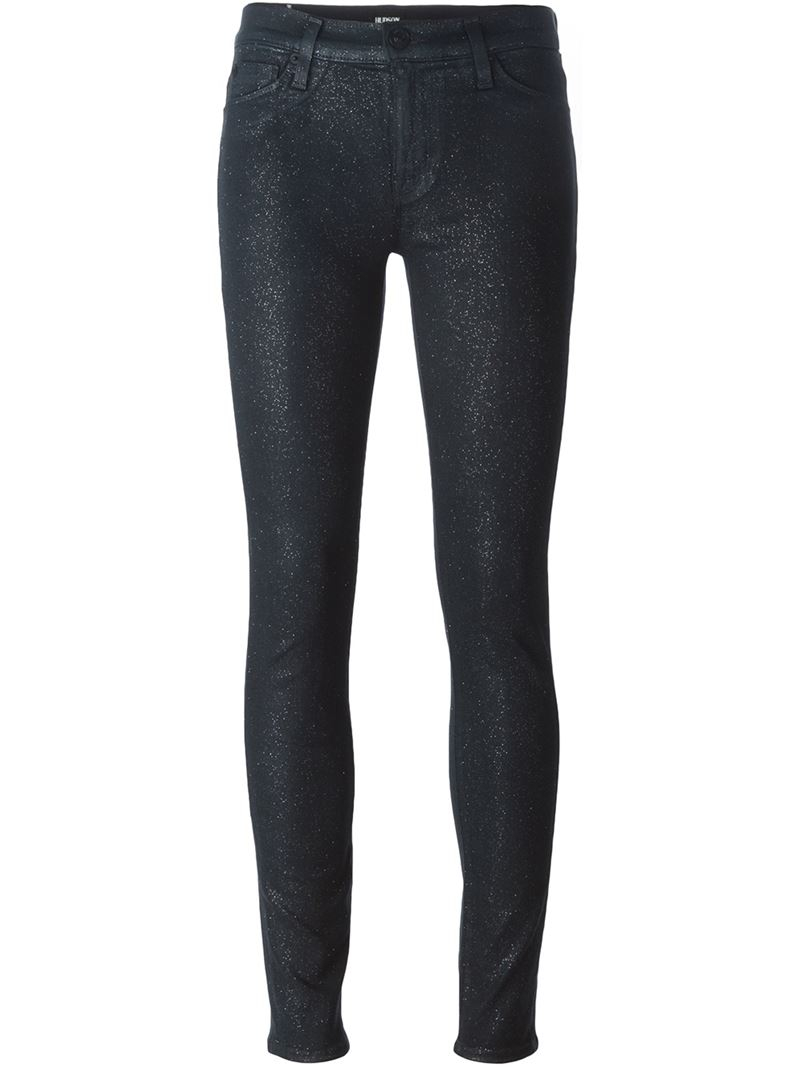 Hudson jeans Glitter Skinny Jeans in Black Lyst