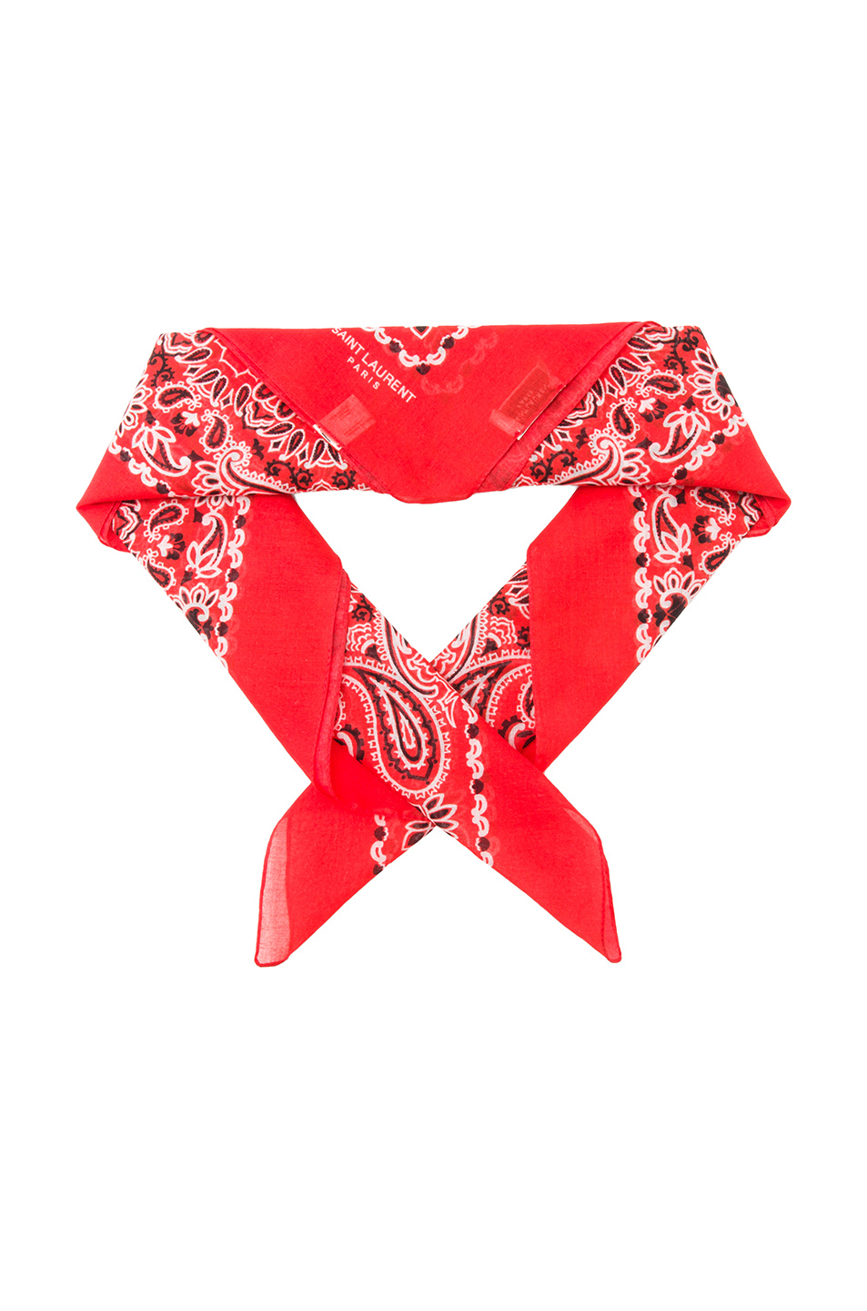 Saint laurent Bandana Print Scarf in Red (Lipstick Red & White) Lyst