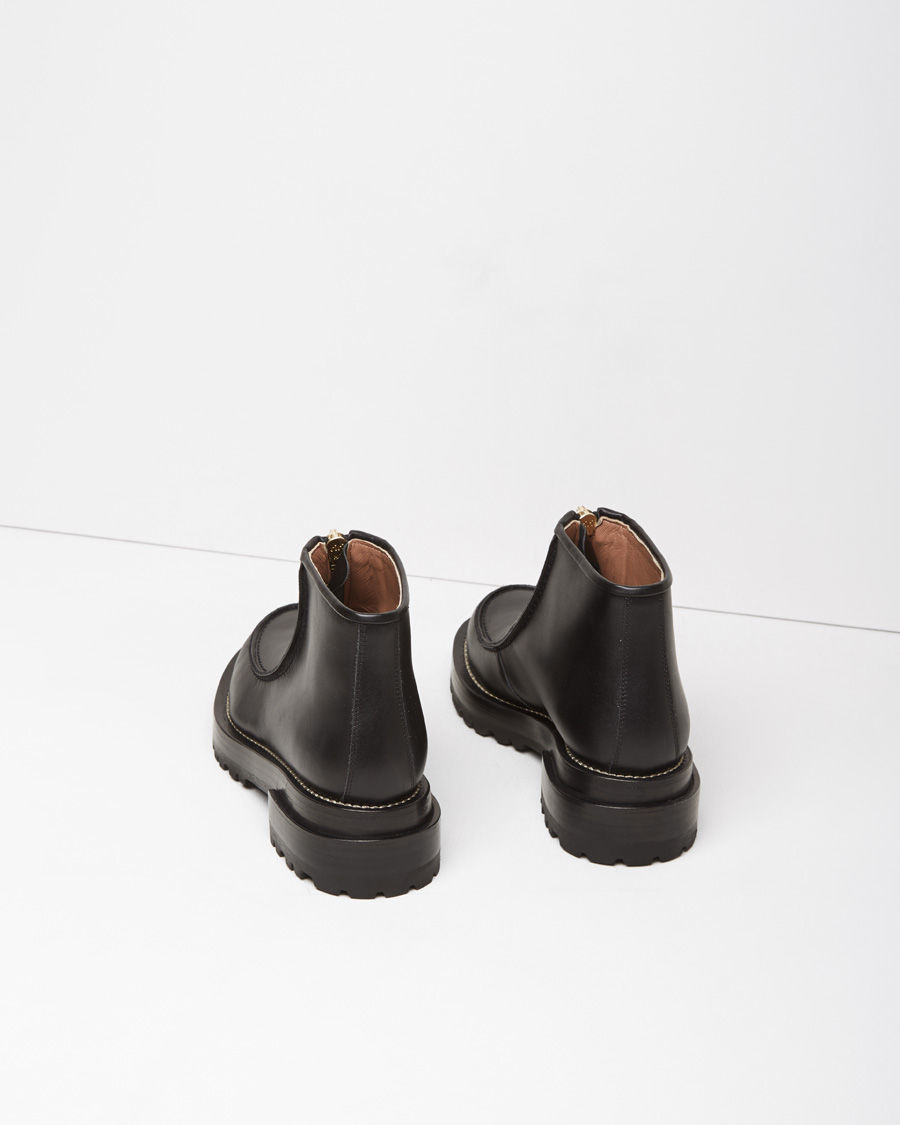 Marni Zip-Front Leather Ankle Boots in Black | Lyst