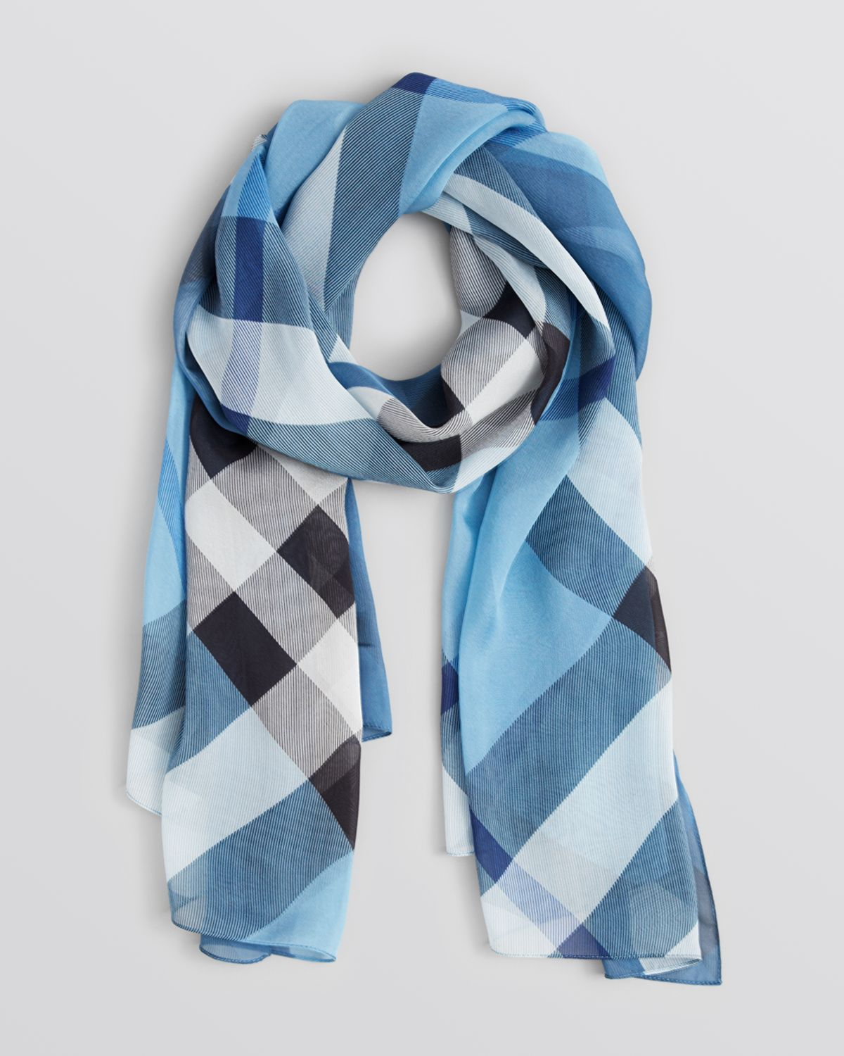 burberry silk scarf blue