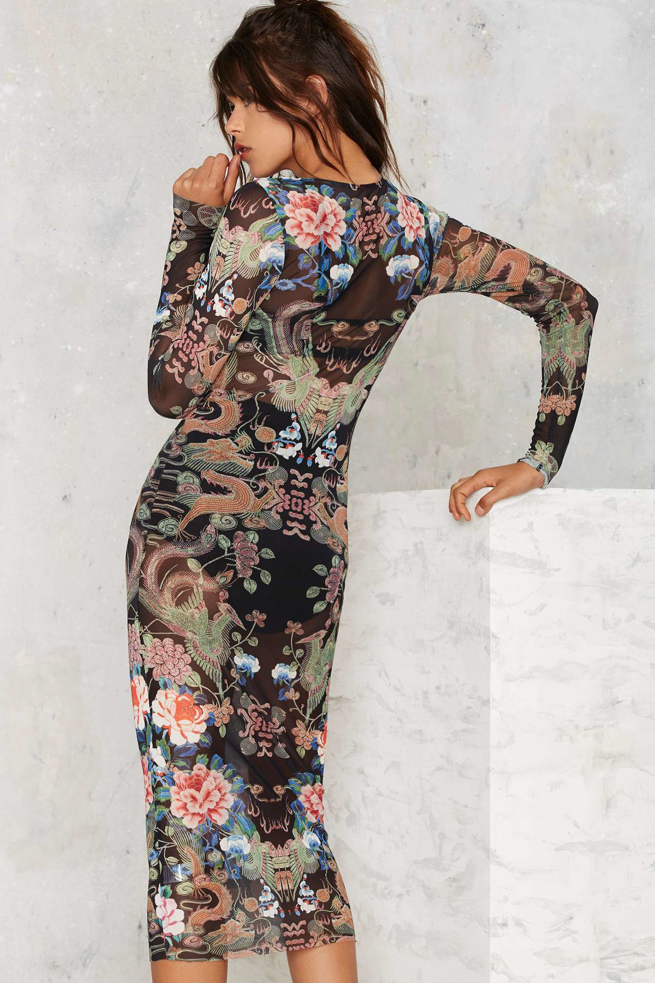 nasty gal black mesh dress