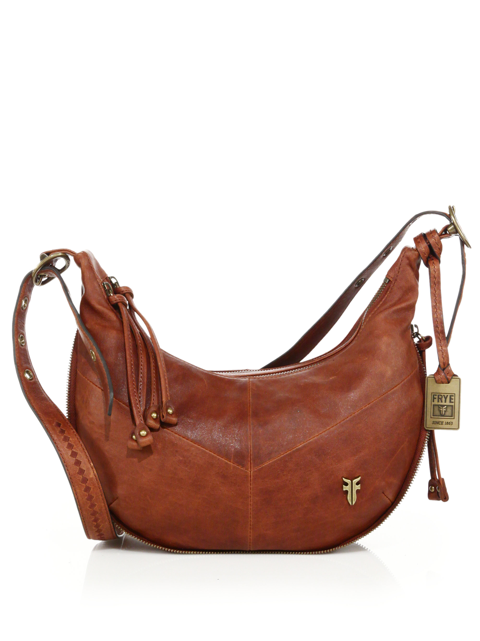 Lyst Frye Belle Bohemian Leather Crossbody Bag In Brown Gallery