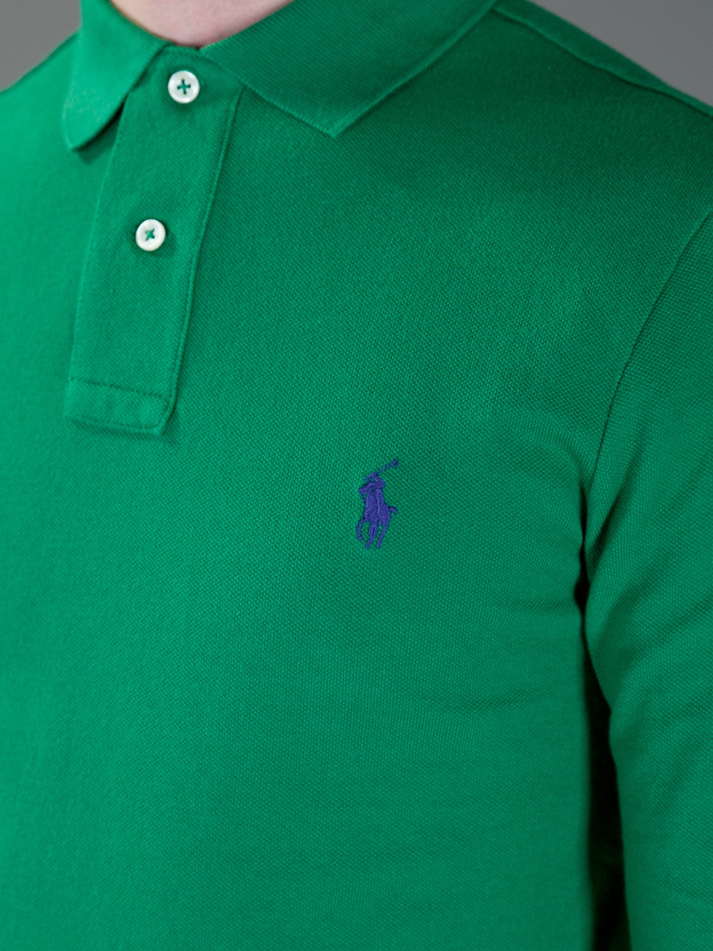 Ralph Lauren Blue Label Long Sleeve Polo Shirt in Green for Men - Lyst