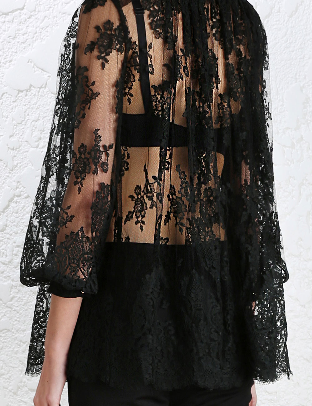 Zimmermann Rhythm Lace Bow Tie Blouse 