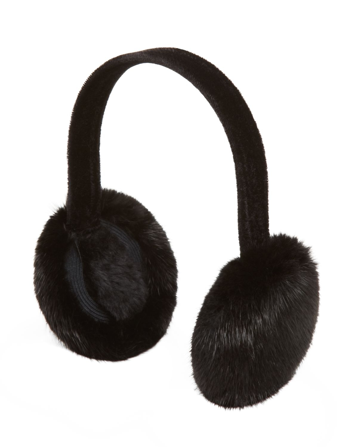 Surell Mink Earmuffs With Velvet Band in Black Lyst