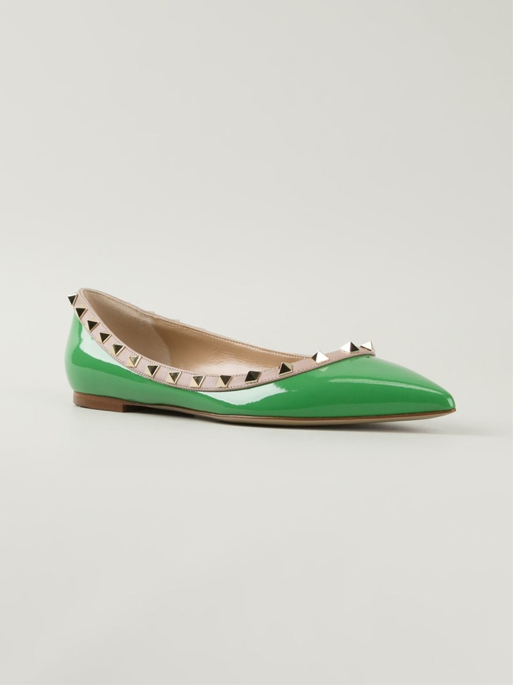green valentino rockstud shoes