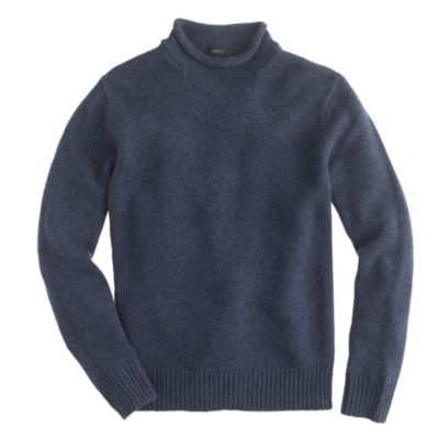 J.Crew Lambswool Rollneck Sweater in Blue for Men | Lyst