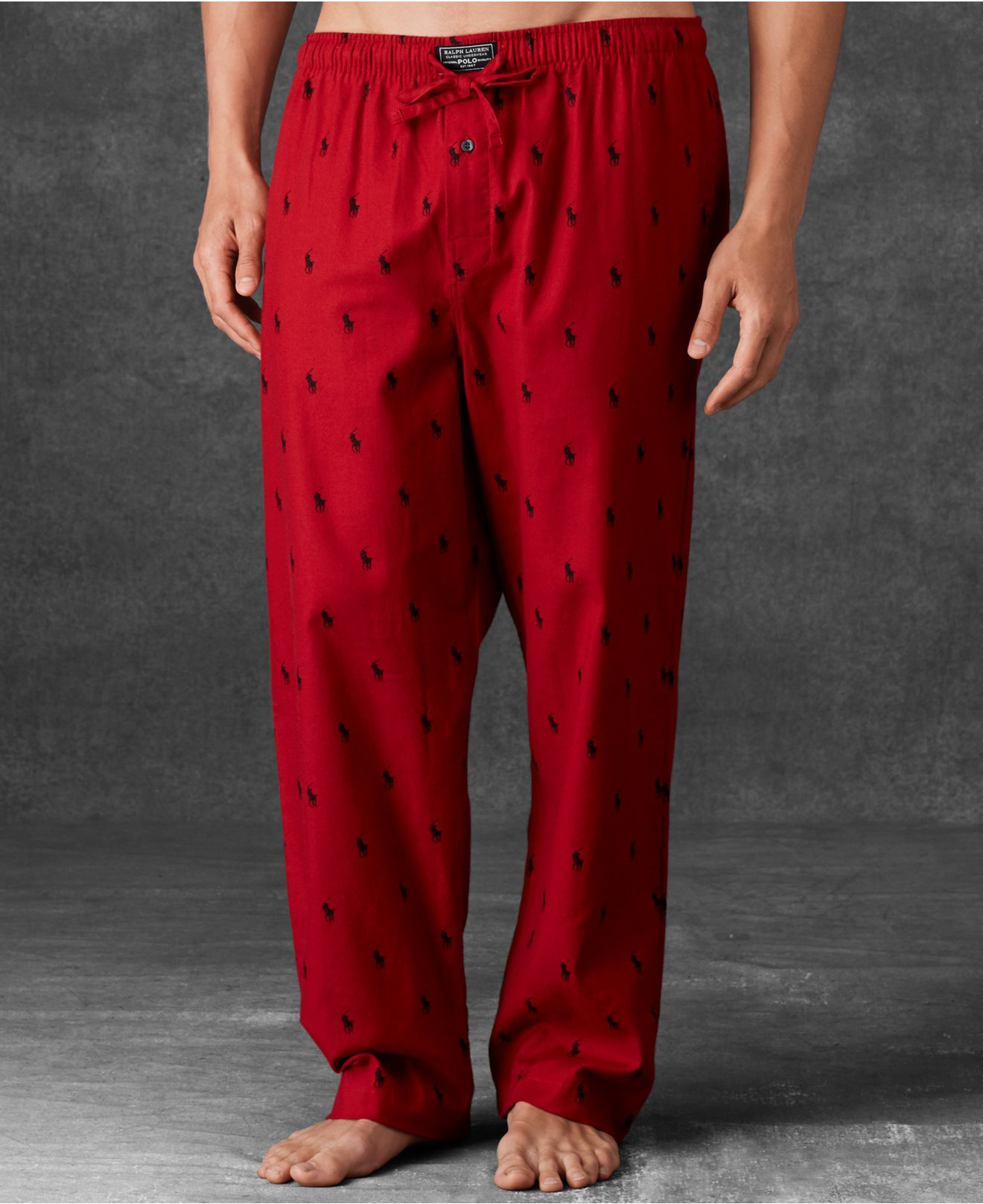 Polo Ralph Lauren Men'S Allover Polo Player Woven Pajama Pants in Red ...
