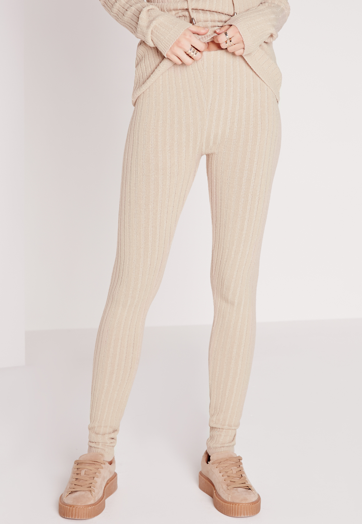 Beige Knit Leggings Factory Sale, 50 