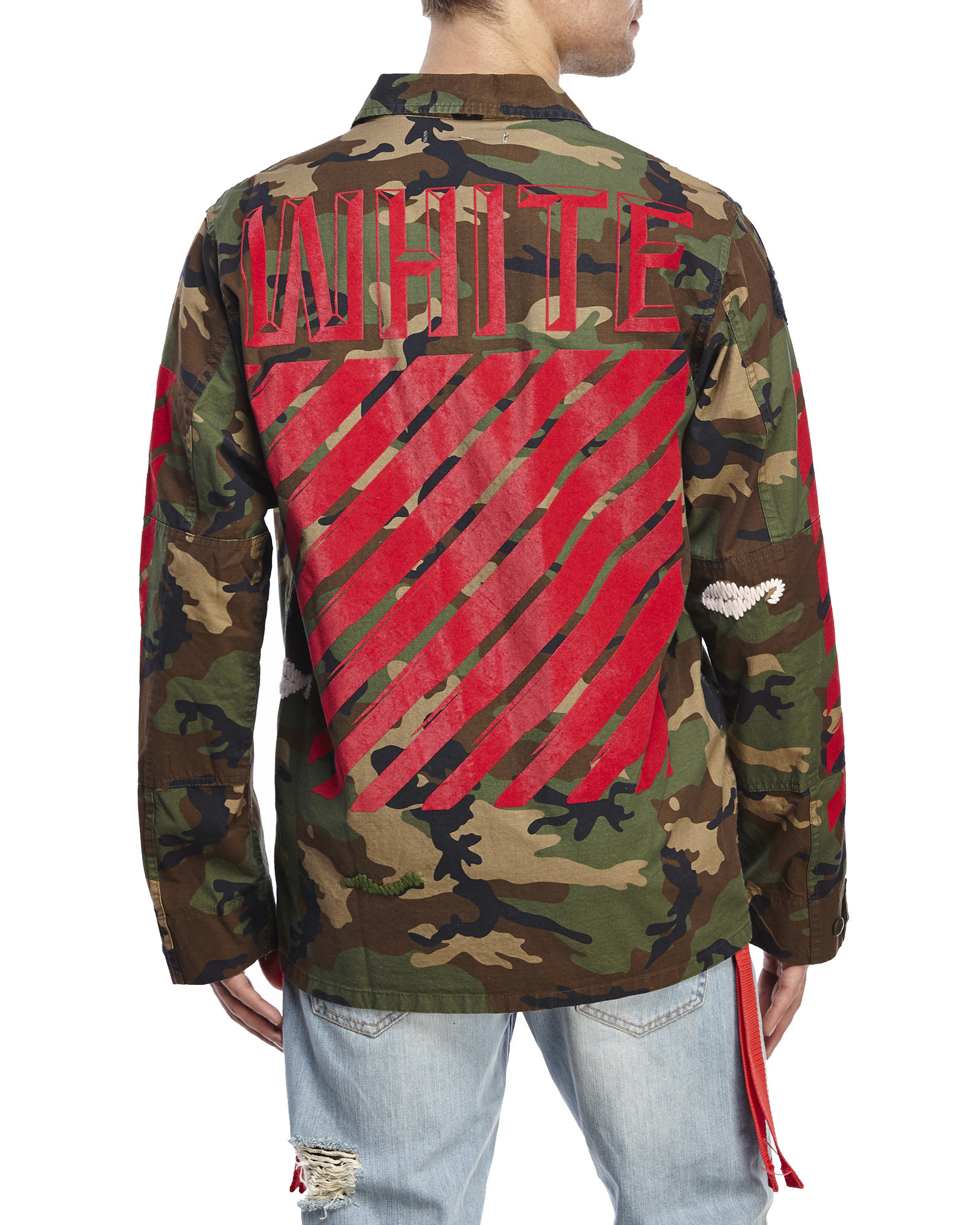 Lyst - Off-White C/O Virgil Abloh Embroidered Camouflage Field Jacket in Green for Men