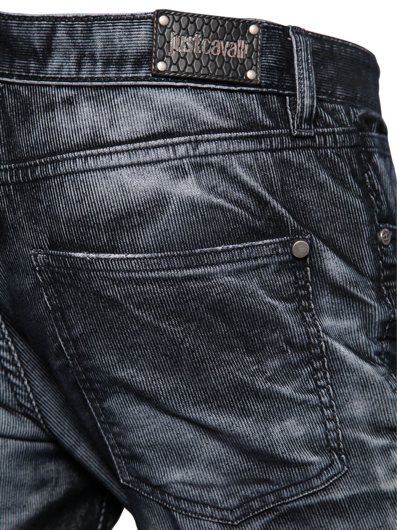 Just Cavalli Wrinkled Effect Washed Corduroy Jeans in Black for Men - Lyst