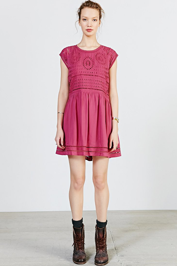 eyelet dress pink