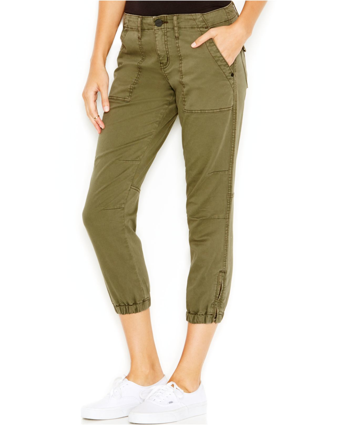 Lyst - Sanctuary Cropped Cargo Pants in Green
