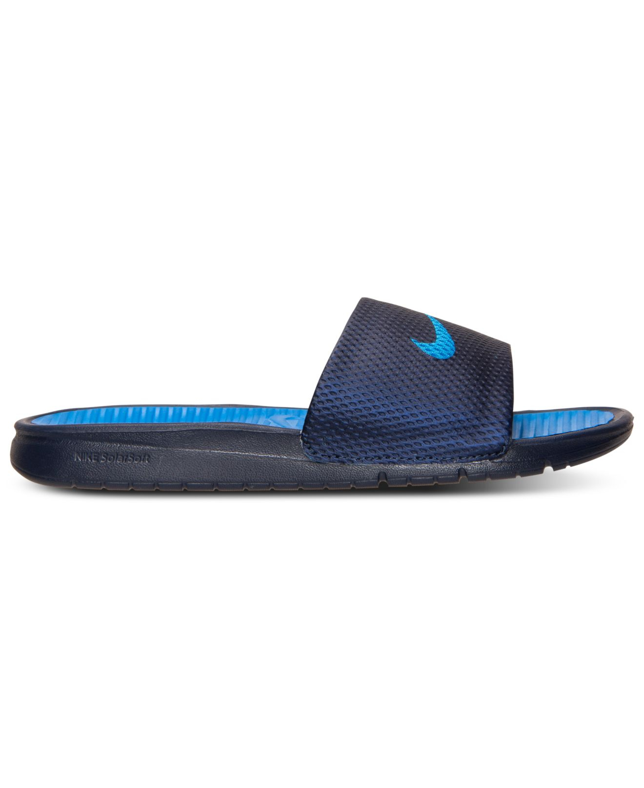Nike Men'S Benassi Solarsoft Slide Sandals From Finish Line in Blue for Men  - Lyst