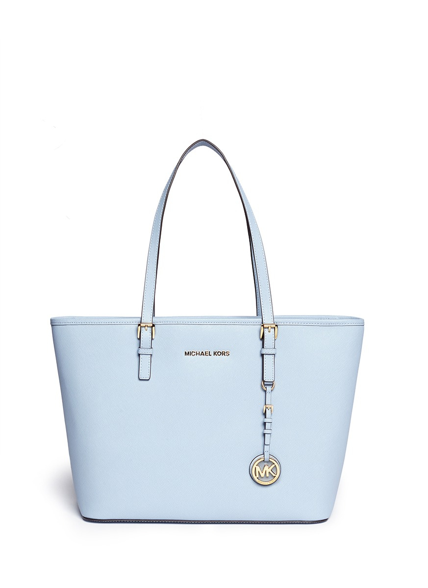 Jet Set Travel Saffiano Leather Top Zip Tote Jet Set Travel Saffiano Leather Top Zip Tote