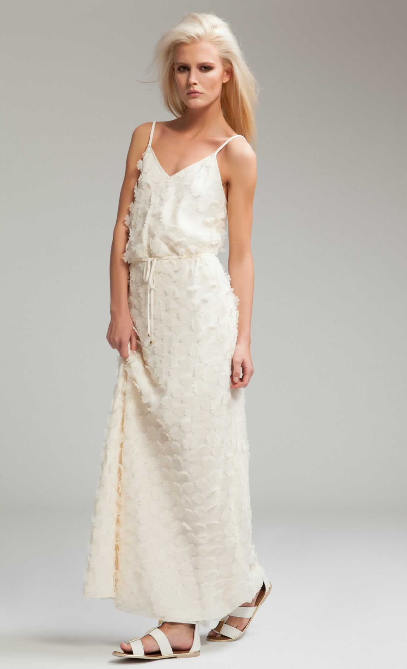 Temperley London Long Petal Dress In Ivory White Lyst