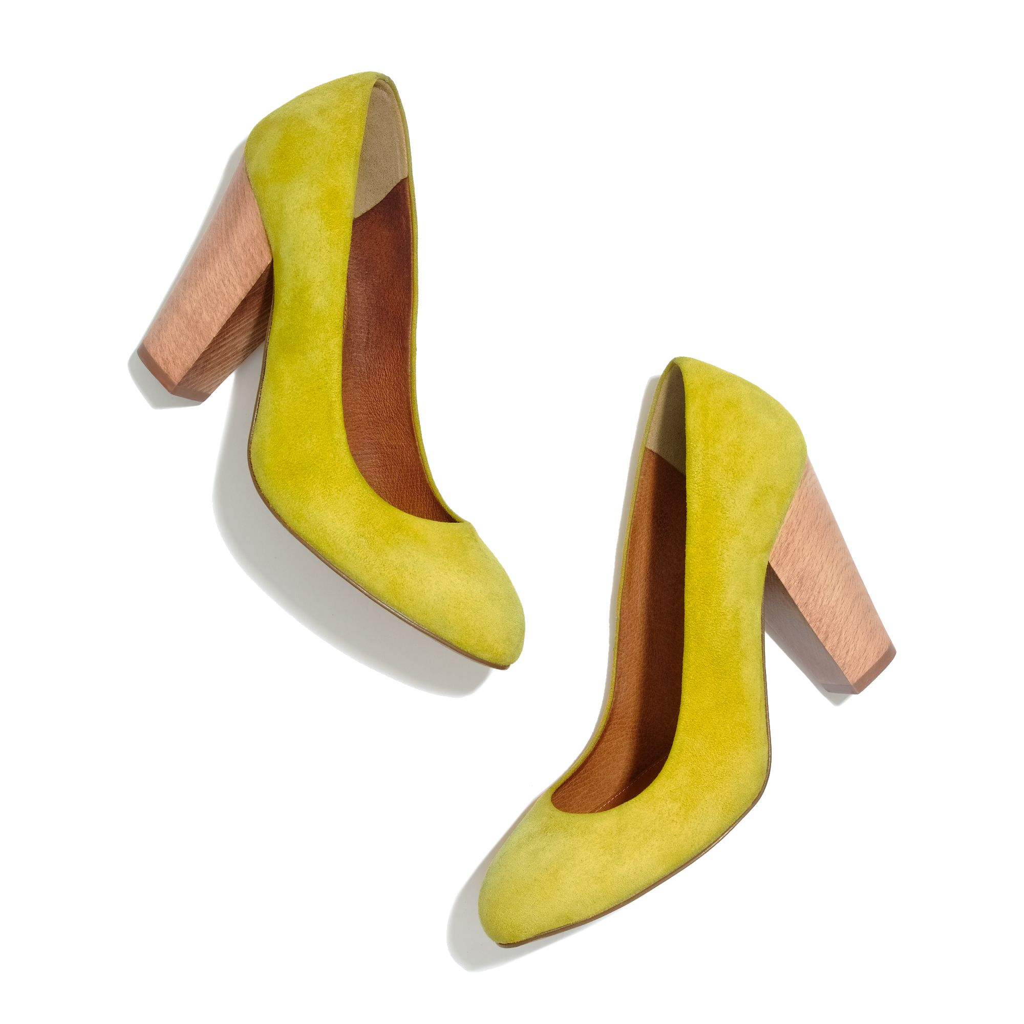 Madewell Suede Pump in Yellow - Lyst