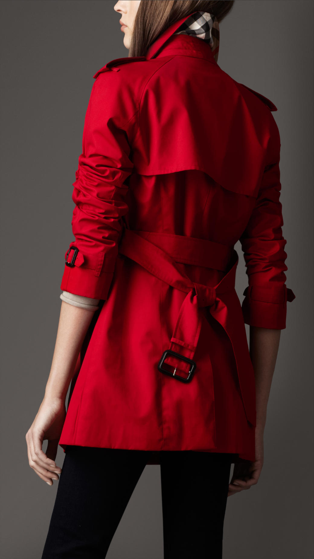 Short Cotton Blend Heritage Trench Coat 