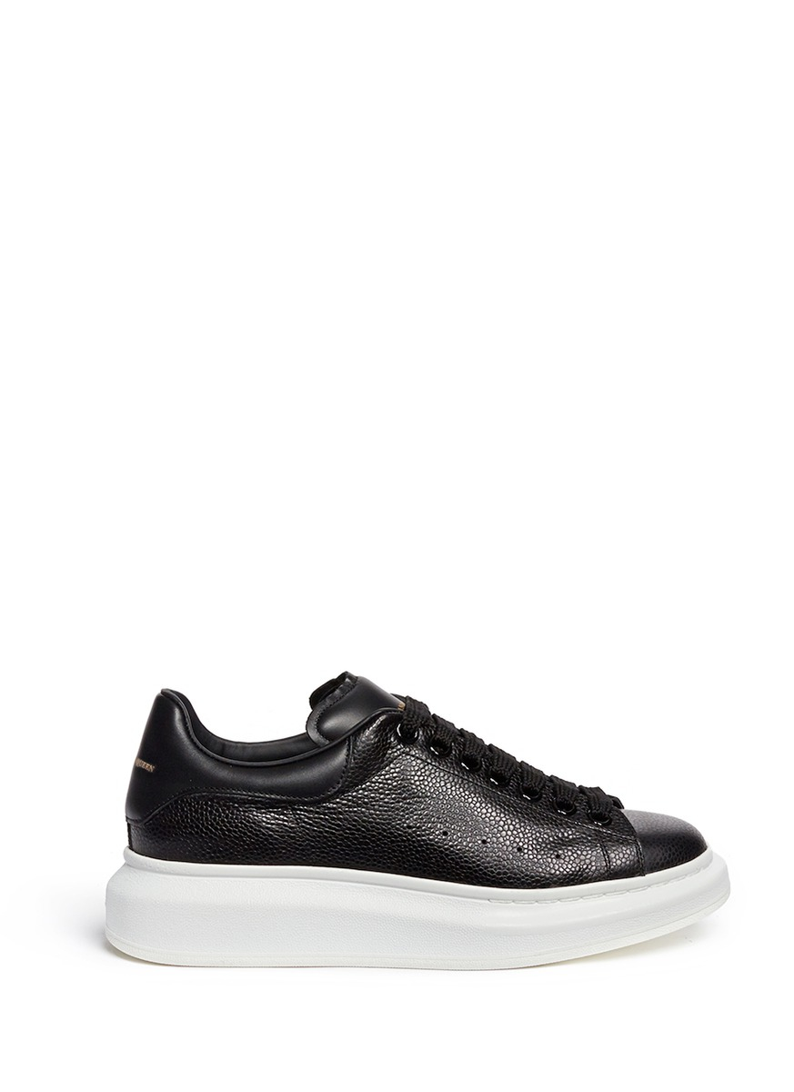 Lyst - Alexander Mcqueen Chunky Outsole Leather Sneakers in Black